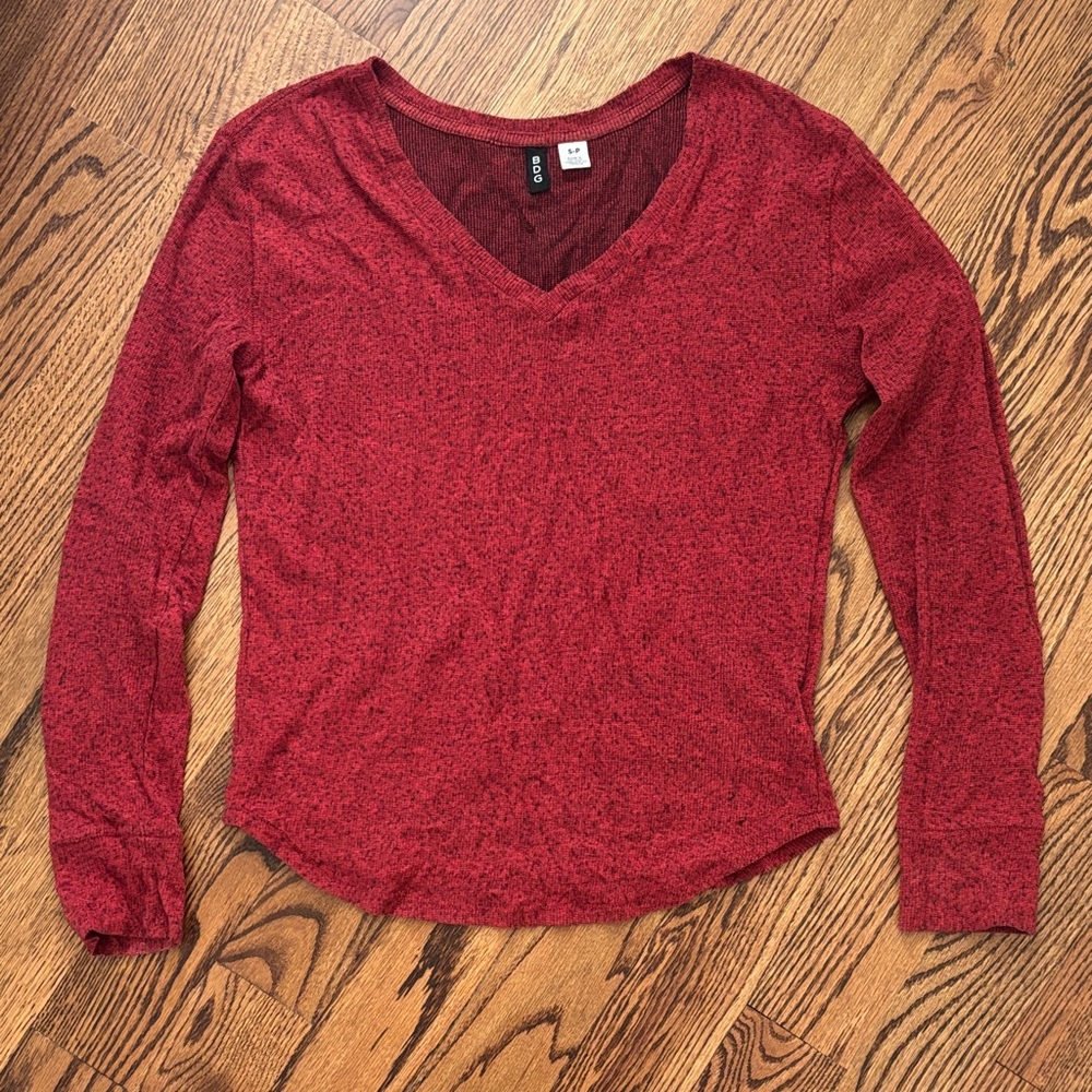 BDG V-neck Long Sleeve Women's Top - Red